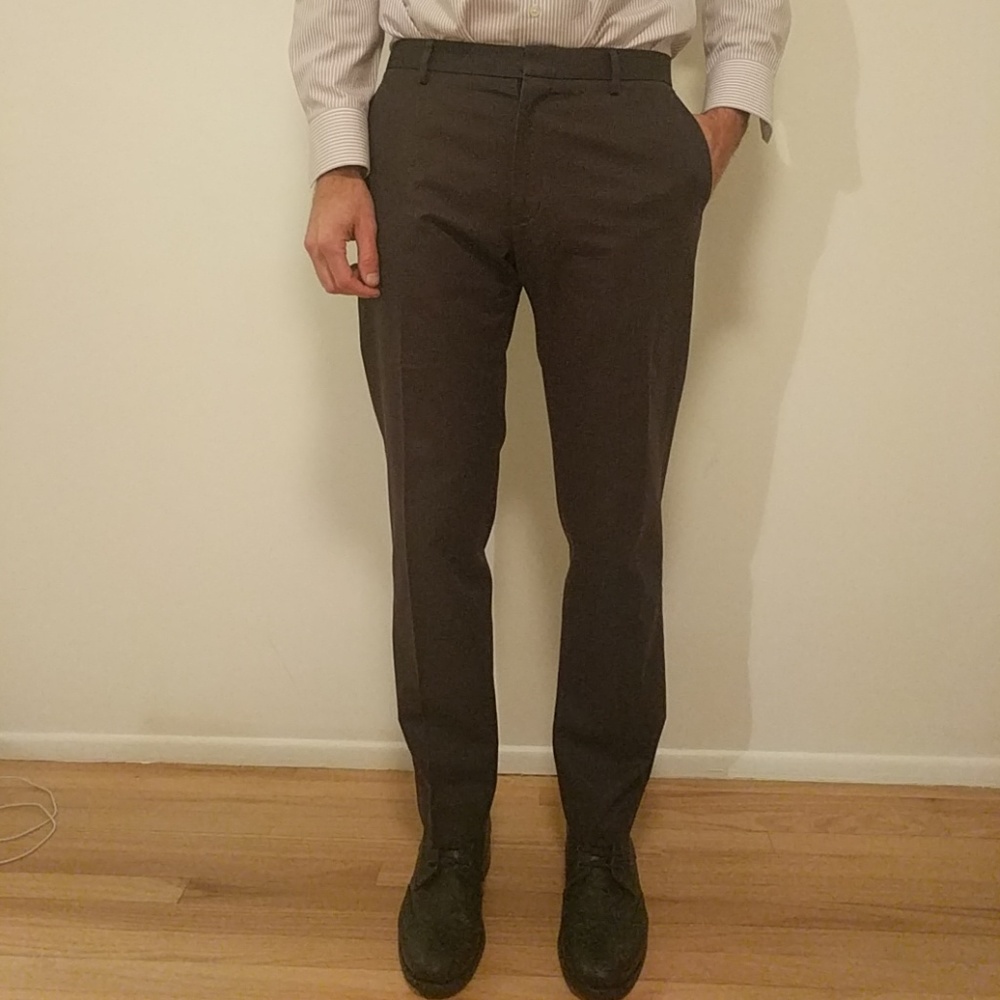 Non iron tailored slim fit dress slacks